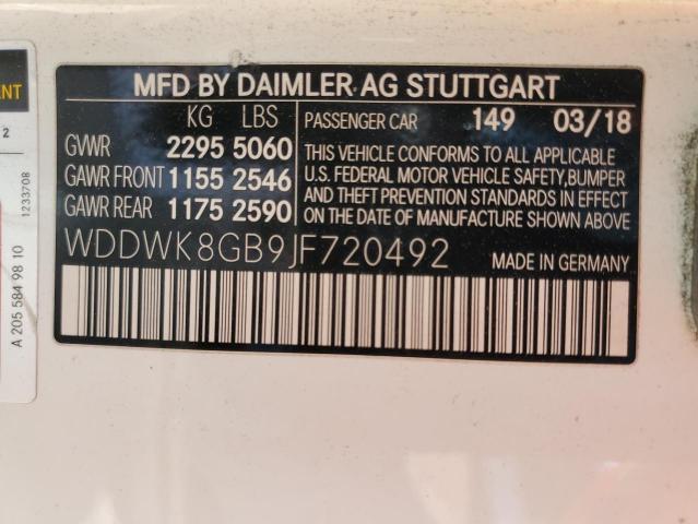 2018 MERCEDES-BENZ C 63 AMG WDDWK8GB9JF720492