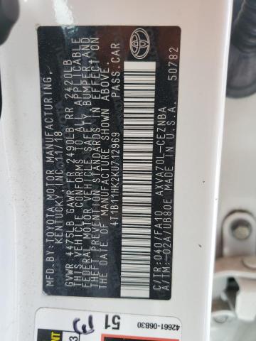 2019 TOYOTA CAMRY L 4T1B11HK2KU712969