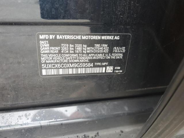 2021 BMW X7 M50I 5UXCX6C0XM9G59584