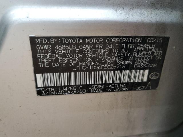 2015 LEXUS IS 250 JTHCF1D26F5025718