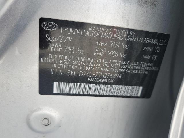 2018 HYUNDAI ELANTRA SE - 5NPD74LF7JH276894