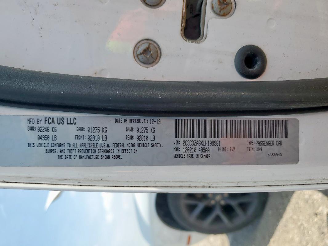 2020 DODGE CHALLENGER - 2C3CDZAGXLH109961