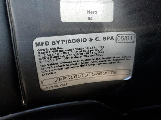 2001 VESPA LX50 ZAPC16C1315003978
