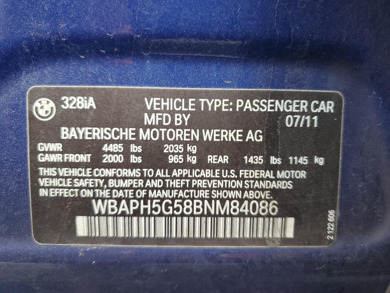 BMW 3 SERIES I SULEV