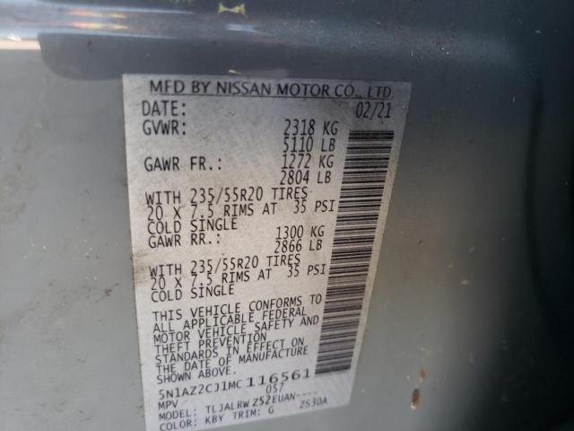 2021 NISSAN MURANO SL 5N1AZ2CJ1MC116561
