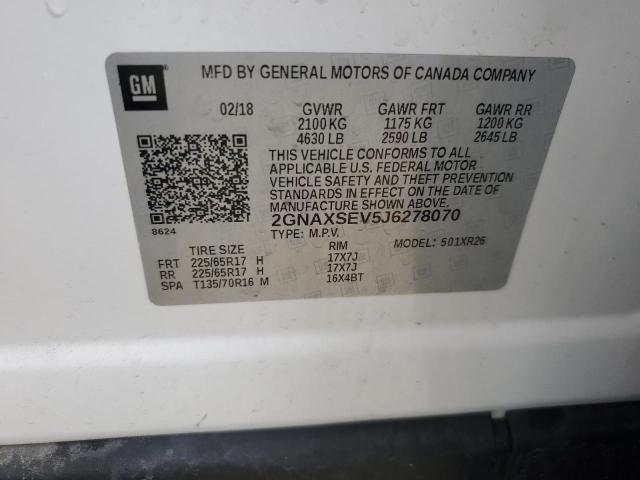 2018 CHEVROLET EQUINOX LT - 2GNAXSEV5J6278070