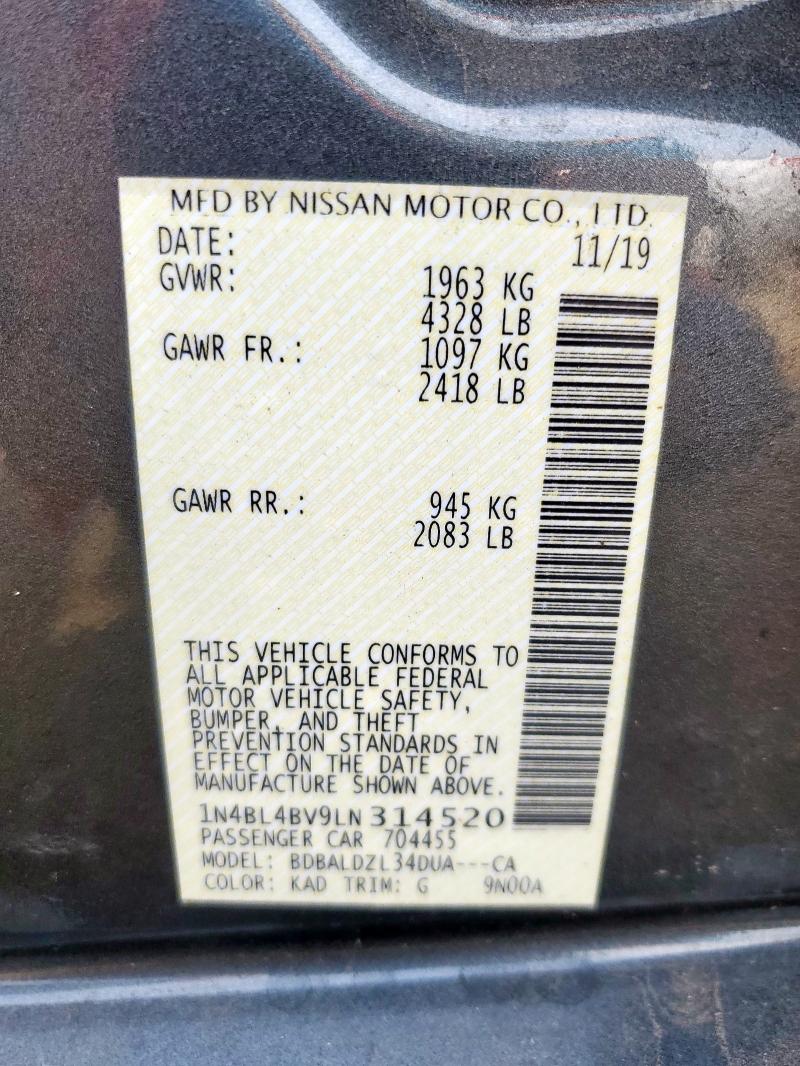 2020 NISSAN ALTIMA S - 1N4BL4BV9LN314520