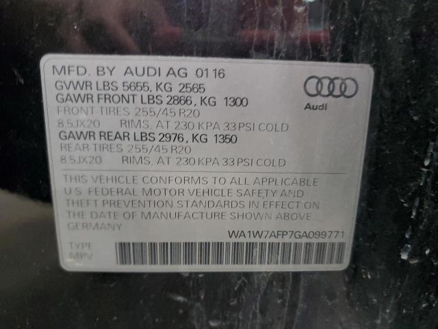 2016 AUDI Q5 PRESTIG WA1W7AFP7GA099771