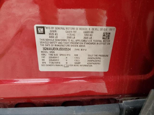 2018 CHEVROLET EQUINOX LT - 3GNAXJEVXJS500534