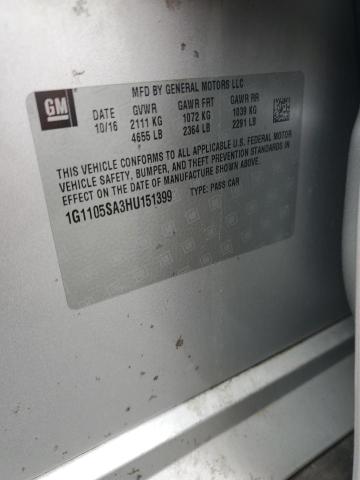 2017 CHEVROLET IMPALA LT - 1G1105SA3HU151399