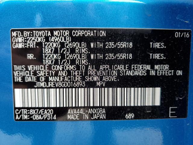 2016 TOYOTA RAV4 HV LI - JTMDJREV8GD016893