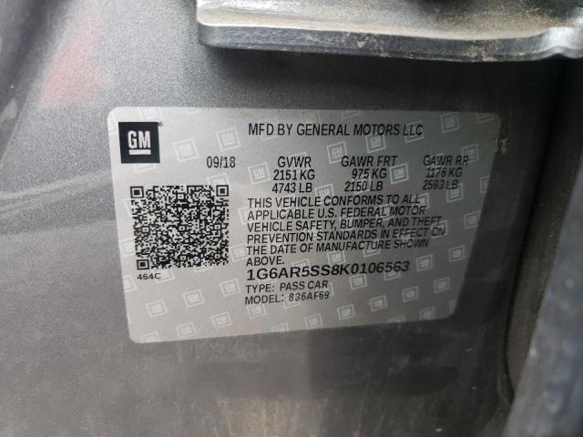 2019 CADILLAC CTS LUXURY 1G6AR5SS8K0106563