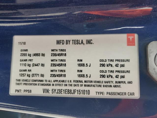 2018 TESLA MODEL 3 - 5YJ3E1EB8JF151010