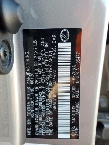 2020 LEXUS ES 350 - 58ADZ1B13LU074422