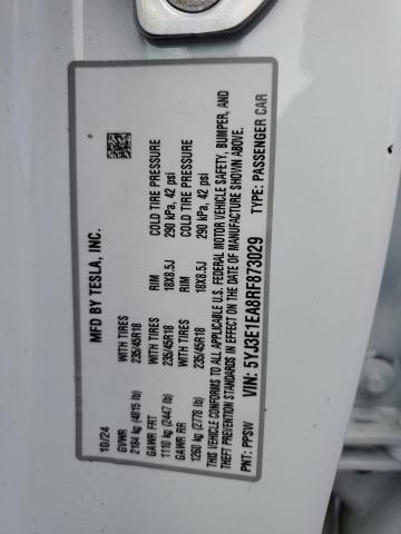 2024 TESLA MODEL 3 5YJ3E1EA8RF873029