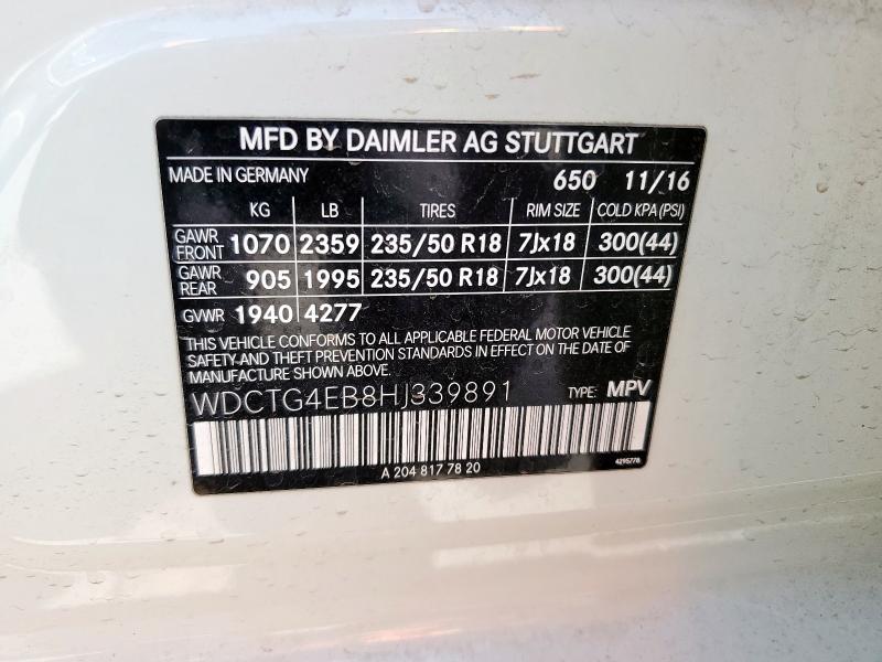 2017 MERCEDES-BENZ GLA 250 - WDCTG4EB8HJ339891