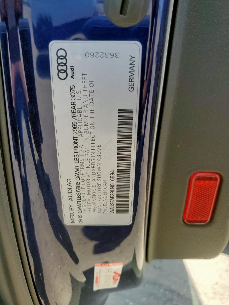 2020 AUDI S7 PRESTIG - WAUSFAF29LN016594