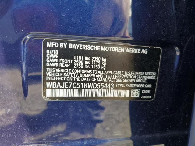 2019 BMW 540 XI WBAJE7C51KWD55443