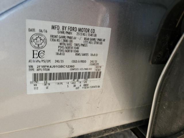 2016 FORD EDGE SEL - 2FMPK4J91GBC12360