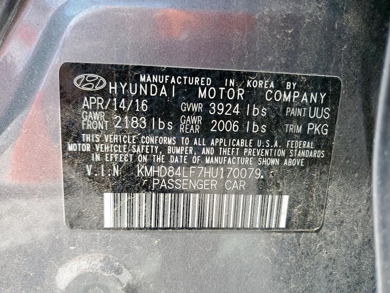 2017 HYUNDAI ELANTRA SE - KMHD84LF7HU170079