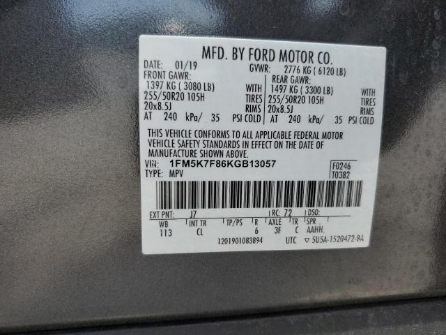 2019 FORD EXPLORER L - 1FM5K7F86KGB13057