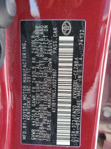 2018 TOYOTA CAMRY L - 4T1B11HK5JU521867