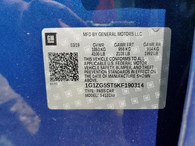 2019 CHEVROLET MALIBU RS - 1G1ZG5ST5KF190314