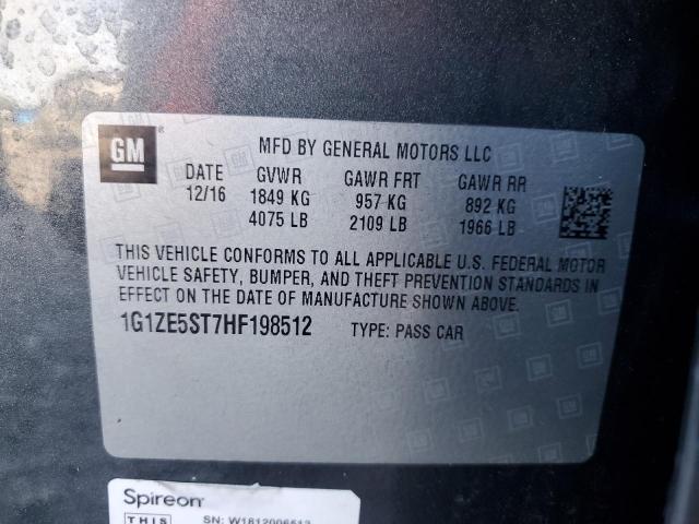 2017 CHEVROLET MALIBU LT - 1G1ZE5ST7HF198512