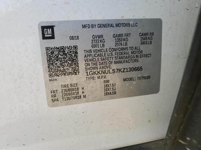 2019 GMC ACADIA SLT - 1GKKNULS7KZ130665