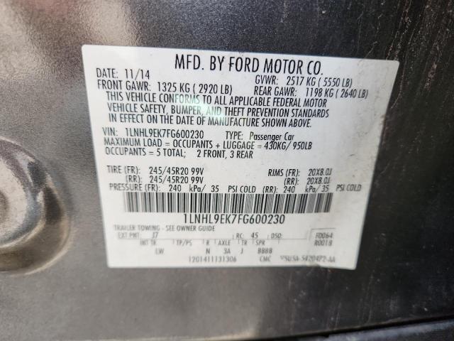 2015 LINCOLN MKS 1LNHL9EK7FG600230