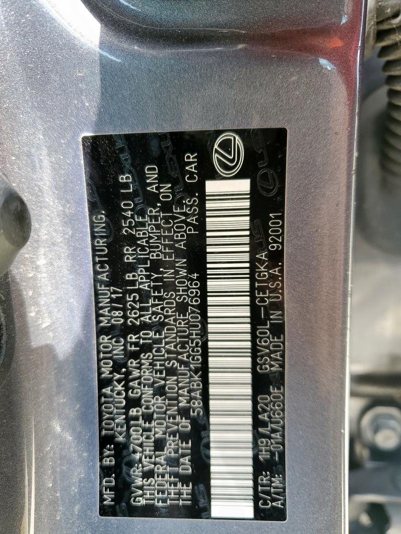 2017 LEXUS ES 350 58ABK1GG5HU076964