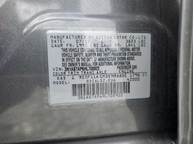 2017 NISSAN SENTRA S - 3N1AB7AP6HL708922