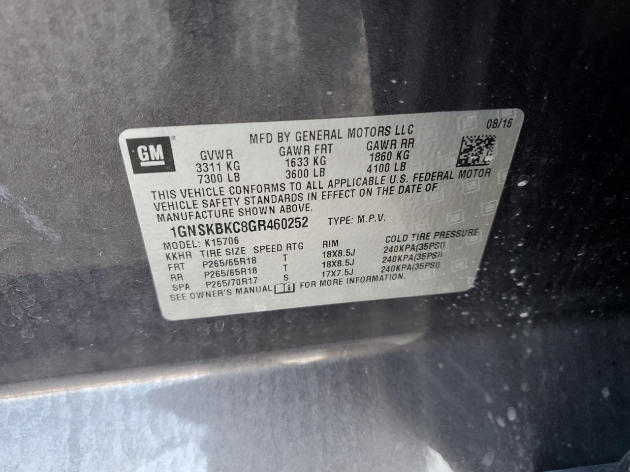 CHEVROLET TAHOE K1500 LT