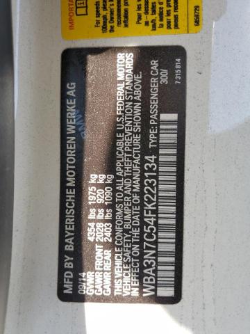 2015 BMW 428 I WBA3N7C54FK223134