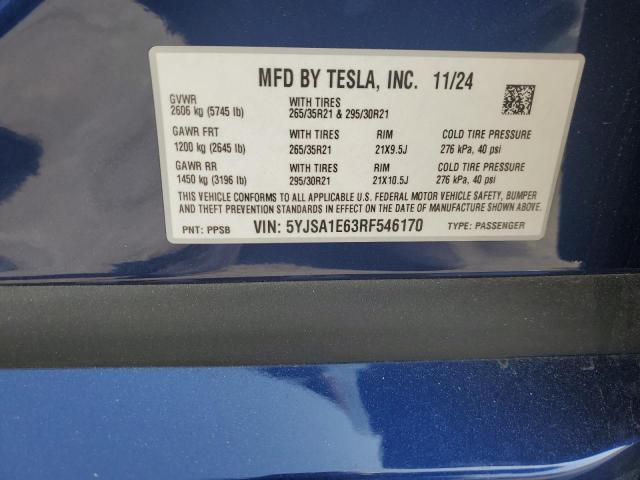 2024 TESLA MODEL S 5YJSA1E63RF546170