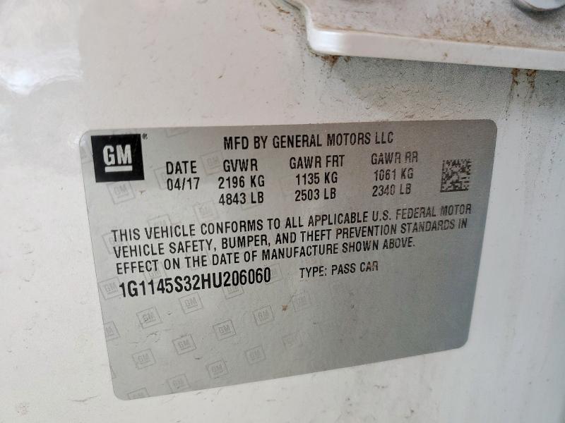 2017 CHEVROLET IMPALA PRE 1G1145S32HU206060