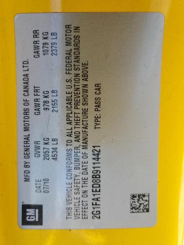 2011 CHEVROLET CAMARO LS - 2G1FA1ED8B9114421