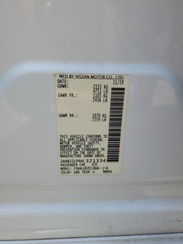 2019 NISSAN LEAF S PLU 1N4BZ1CP4KC321334