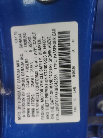 2016 HONDA CIVIC EX - 2HGFC1F37GH642585