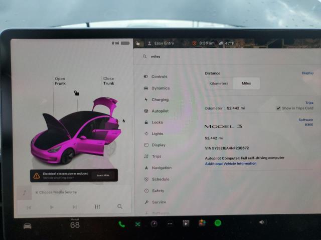 2022 TESLA MODEL 3 5YJ3E1EA4NF230672