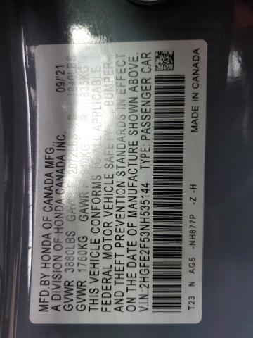 2022 HONDA CIVIC SPOR - 2HGFE2F53NH535144