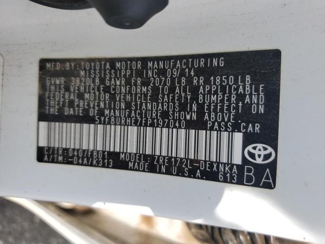 2015 TOYOTA COROLLA L - 5YFBURHE7FP197040