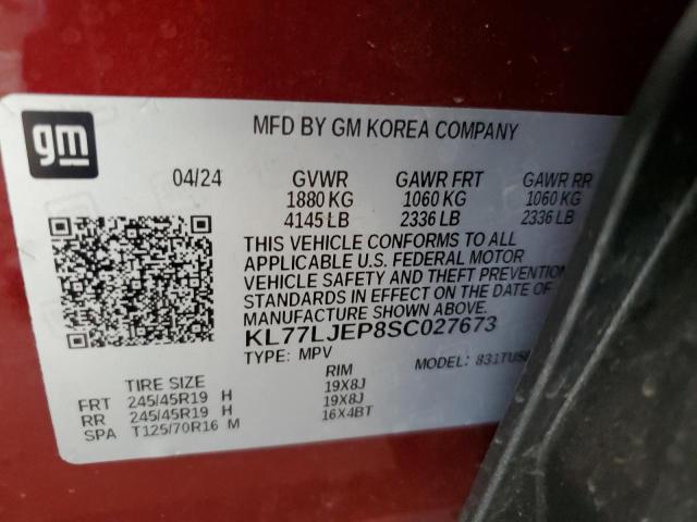 2025 CHEVROLET TRAX 2RS KL77LJEP8SC027673