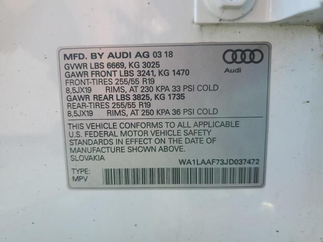 2018 AUDI Q7 PREMIUM - WA1LAAF73JD037472