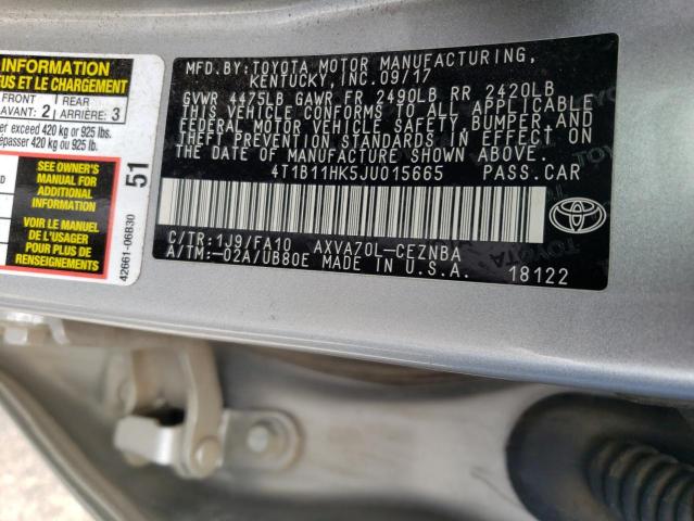 2018 TOYOTA CAMRY L - 4T1B11HK5JU015665
