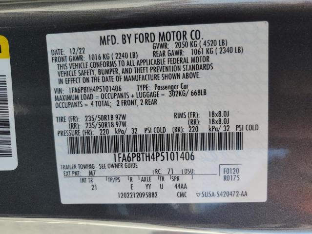 2023 FORD MUSTANG 1FA6P8TH4P5101406