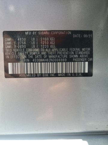 2022 SUBARU LEGACY SPO 4S3BWAH62N3006989