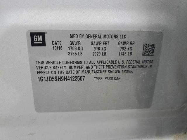 2017 CHEVROLET SONIC LT - 1G1JD5SH9H4122507