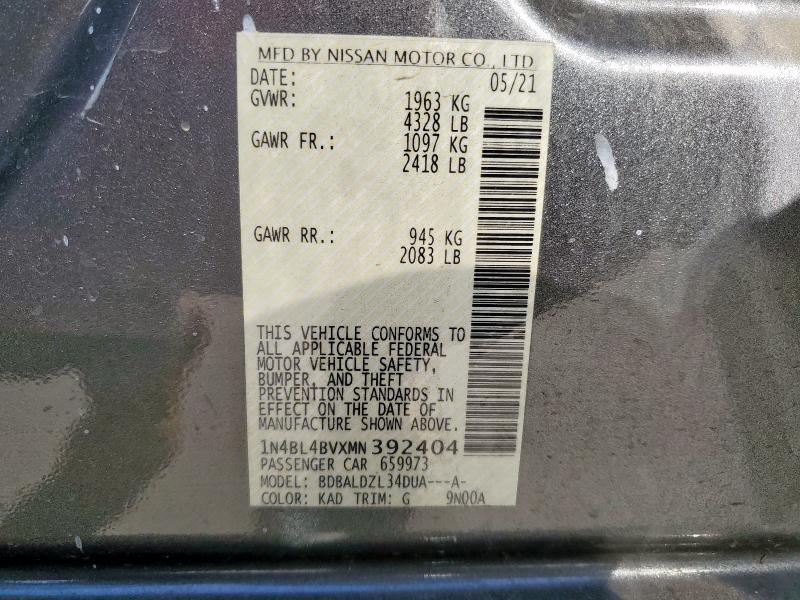 2021 NISSAN ALTIMA S - 1N4BL4BVXMN392404