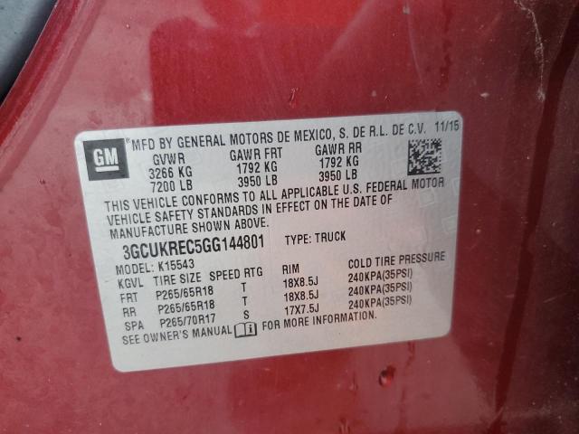 2016 CHEVROLET SILVERADO - 3GCUKREC5GG144801
